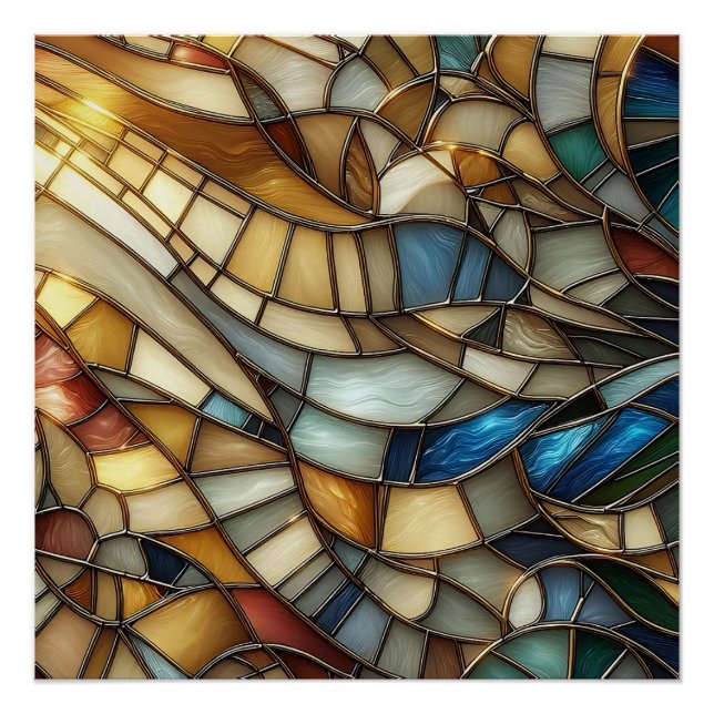 Stained Glass Waves Poster (Front)