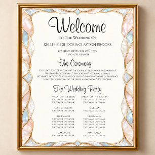 Stained Glass Wedding Ceremony Program Sign