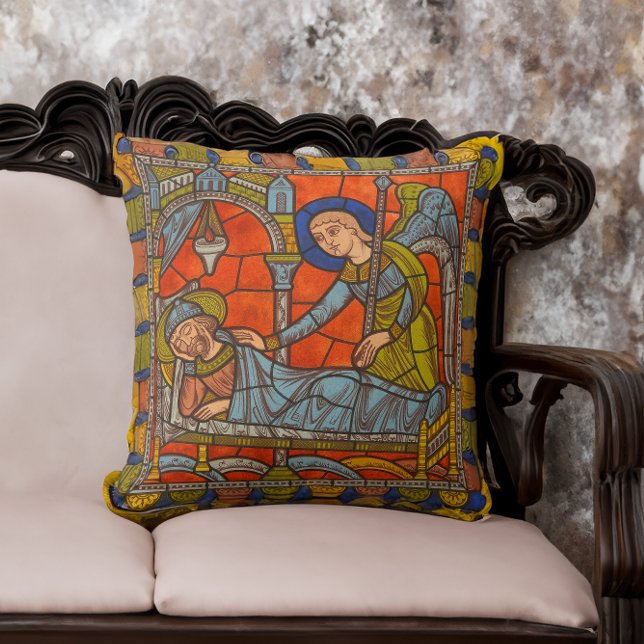 Stained Glass Window Chartres Mediaeval Angel Cushion (Creator Uploaded)