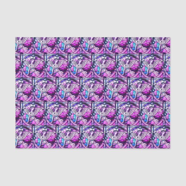 Stained Glass Window Christmas Angel Tissue Paper (Front)