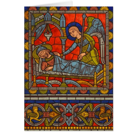 Stained Glass Window Christmas Card Joseph's Dream