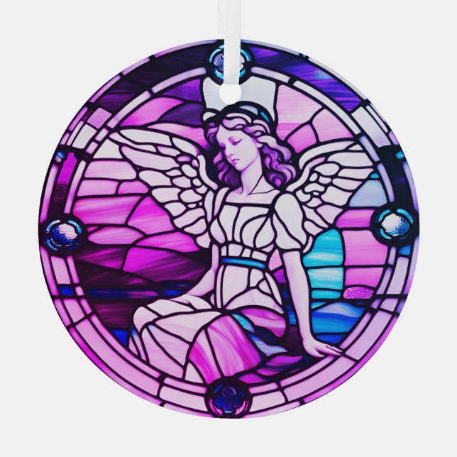 Stained Glass Window Christmas Tree Angel Glass Tree Decoration (Back)