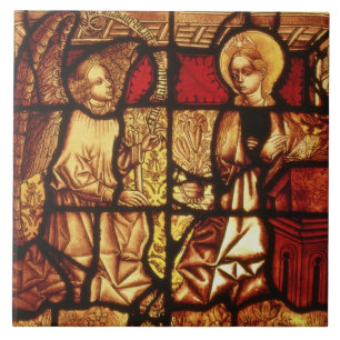 Stained glass window depicting the Annunciation, G Tile