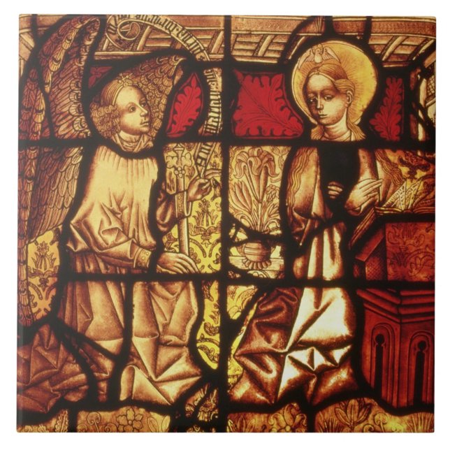 Stained glass window depicting the Annunciation, G Tile (Front)