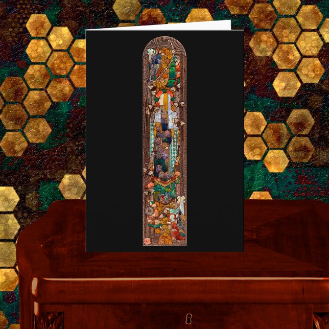 Stained Glass Window Design of St. Gobnait  Card (Creator Uploaded)