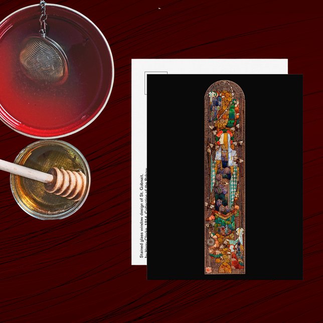 Stained Glass Window Design of St. Gobnait  Postcard (Creator Uploaded)