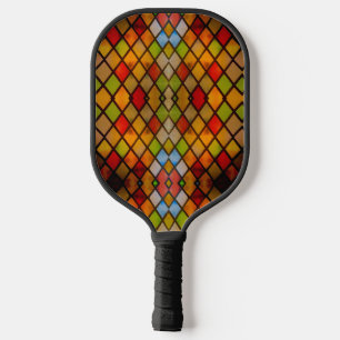 Stained Glass Window Diamond Pattern  Pickleball Paddle