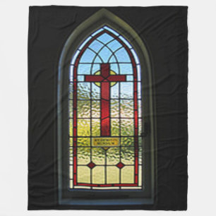 STAINED GLASS WINDOW FLEECE BLANKET