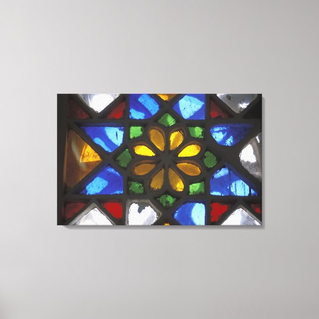 Stained glass window inside the National Canvas Print (Front)