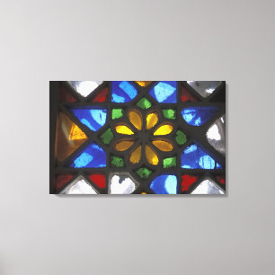 Stained glass window inside the National Canvas Print