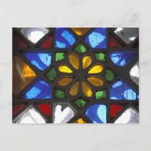 Stained glass window inside the National Postcard