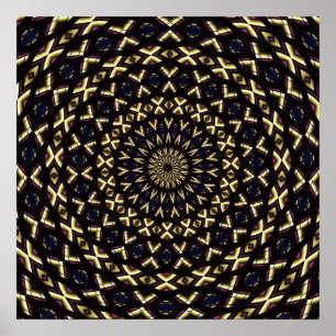Stained Glass Window Kaleidoscope 11 Poster