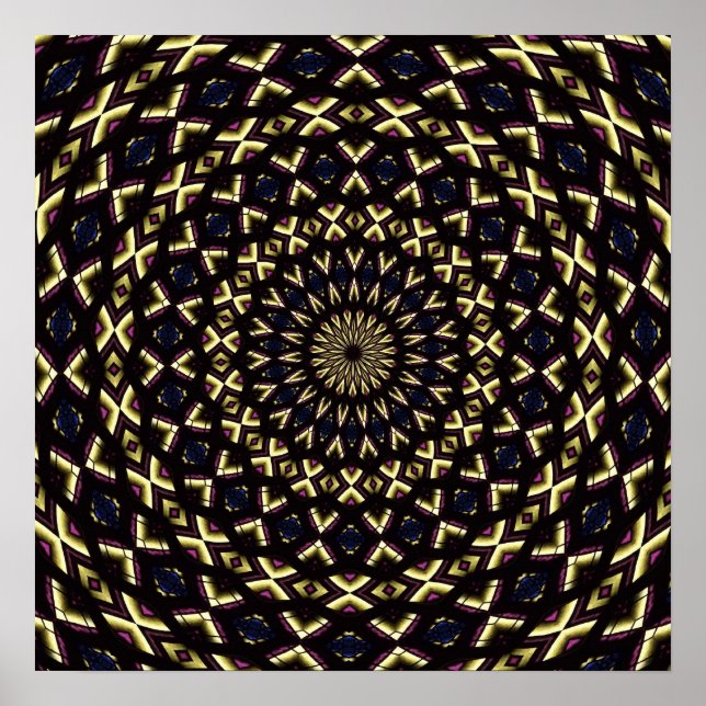 Stained Glass Window Kaleidoscope 11 Poster (Front)