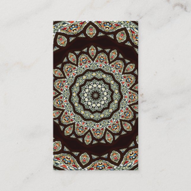 Stained Glass Window Kaleidoscope 13 Business Card (Front)