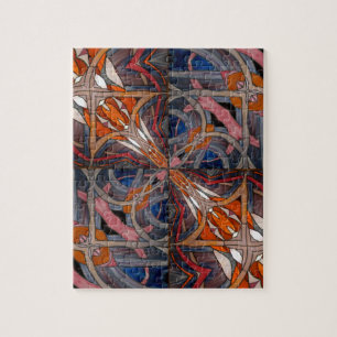 Stained Glass Window Kaleidoscope 18 Jigsaw Puzzle