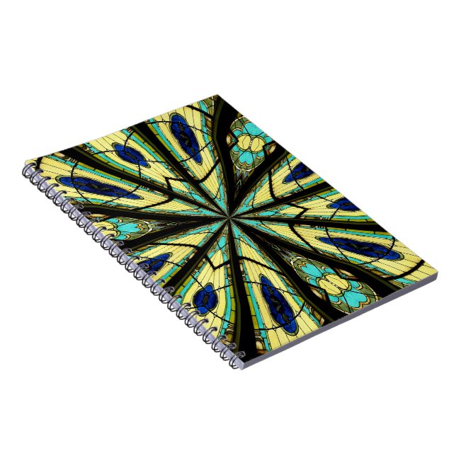 Stained Glass Window Kaleidoscope 23 Notebook (Right Side)