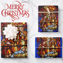 Stained Glass Window Nativity Baby Jesus Christmas