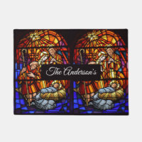 Stained Glass Window Nativity Christmas 