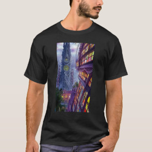 Stained Glass Windows Illustration on Deco Buildin T-Shirt