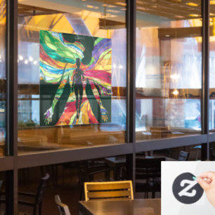  Stained Glass Woman inGreen Dress Vibrant Digitat