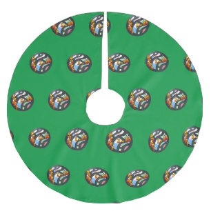 Stained Glass X-Mas Ball Cust. Tree Skirt