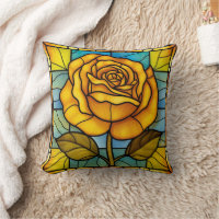 Stained Glass Yellow Rose