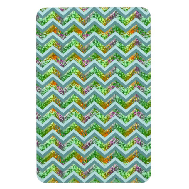 Stained Glass ZigZag Magnet (Vertical)