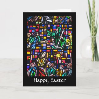 stained happy easter holiday card