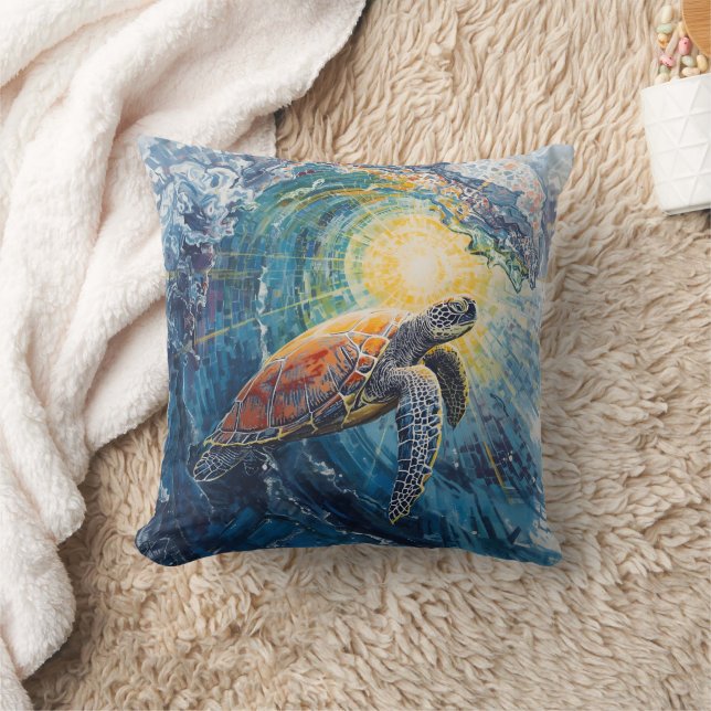 Stained Sea Turtle Cushion (Blanket)