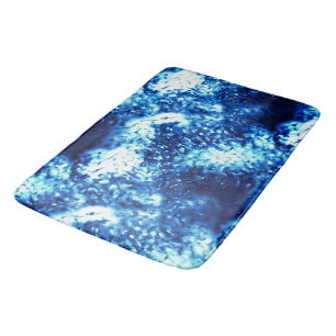 Stained showy blue looks like frosted glass bath mat
