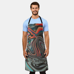 Stained traces of grey, living coral and cyanStain Apron