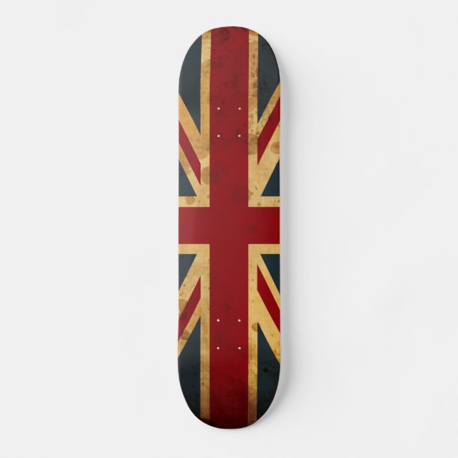 Stained Union Jack UK Flag Skateboard (Front)