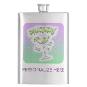 STAINLESS FLASK - DAIQUIRI RECIPE COCKTAIL ART