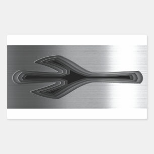 Stainless Rectangular Sticker