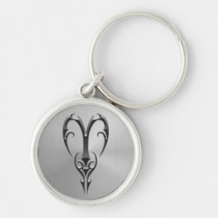 Stainless Steel Aries Symbol Key Ring