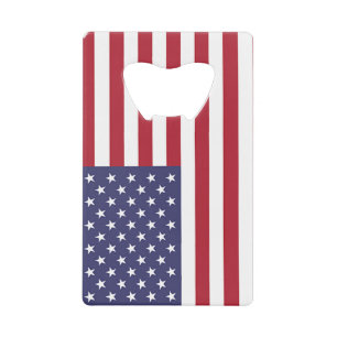 Stainless Steel Bottle Opener with flag of USA