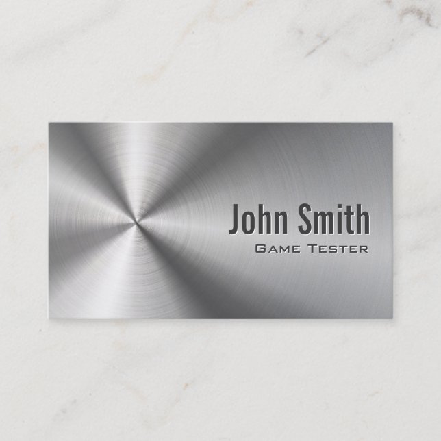 Stainless Steel Game Testing Business Card (Front)