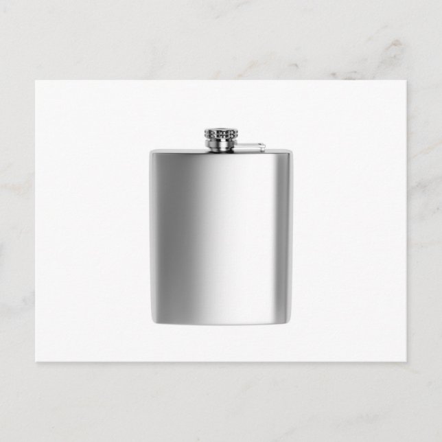 Stainless steel hip flask postcard (Front)