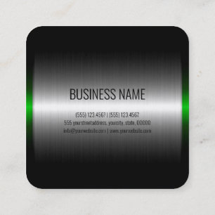 Stainless Steel Metal Look #2 Square Business Card