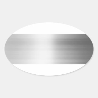 Stainless Steel Metal Look Oval Sticker