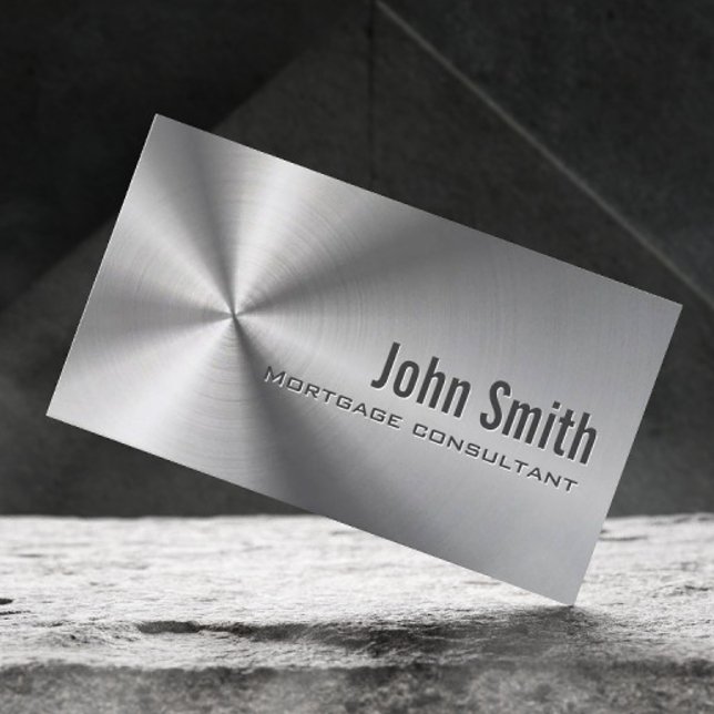 Stainless Steel Mortgage Agent Business Card (Creator Uploaded)
