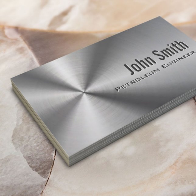 Stainless Steel Petroleum Engineer Business Card (Creator Uploaded)