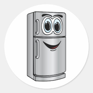 Stainless Steel Refrigerator Cartoon Classic Round Sticker