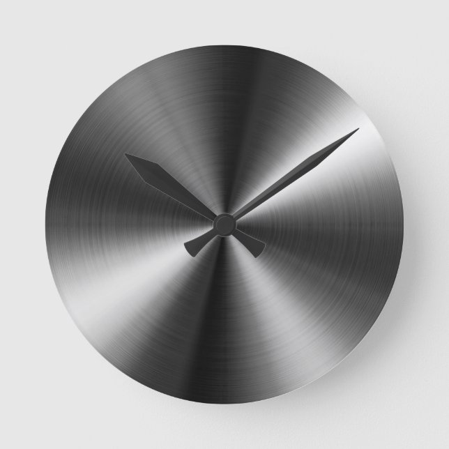 Stainless Steel Round Clock (Front)