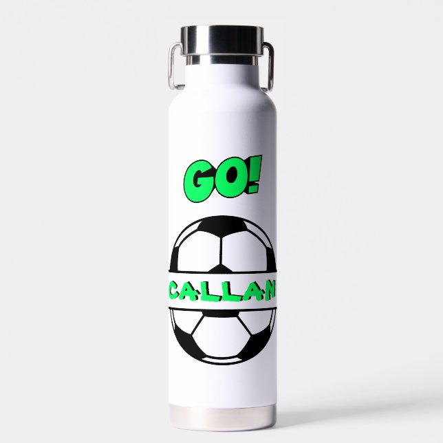  Stainless Steel Soccer Water Bottle (22 oz.) (Front)