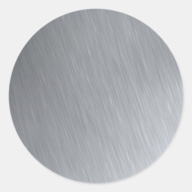 Stainless steel texture with lighting highlights classic round sticker (Front)
