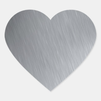 Stainless steel texture with lighting highlights heart sticker