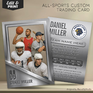 Stainless Steel Trading Card, Custom Sports Card