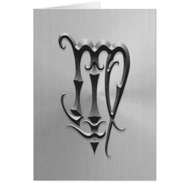 Stainless Steel Virgo Symbol (Front)