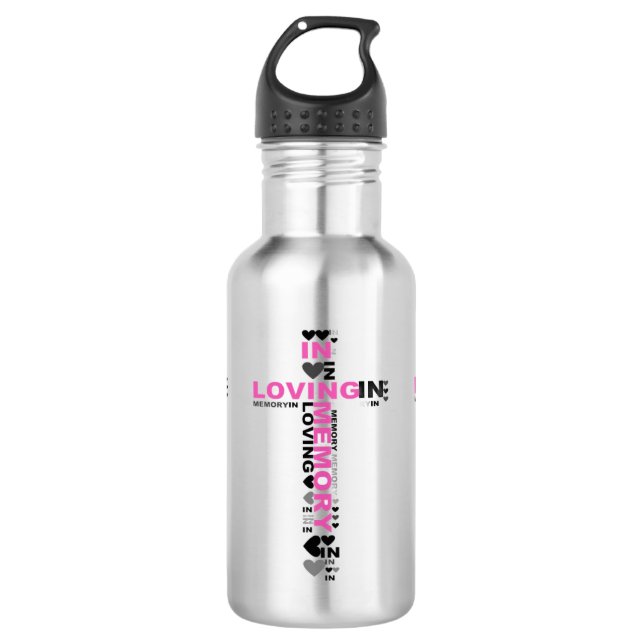 Stainless Steel Water Bottle – In Loving Memory (Front)
